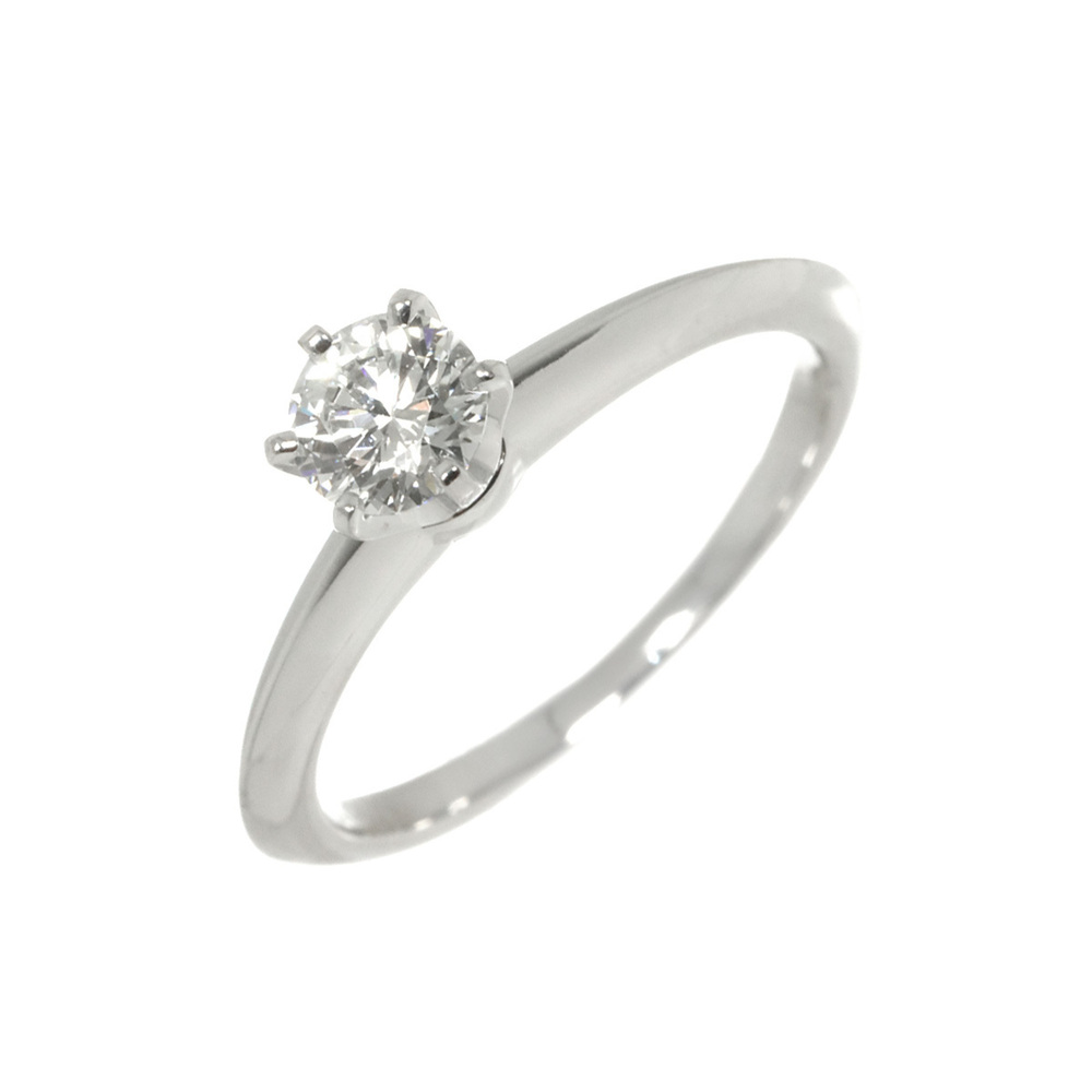 Tiffany & Co. Solitaire Diamond Ring, 0.44ct, H VVS2, EX 1, Platinum.